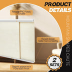 Landical 2 Sets Plastic Sliding Door Track Set for 1/4" Thick Panels Glass Cabinet Door Hardware System Window Sliding Track Easy Quick Installation(4ft,White)