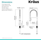 KRAUS Britt Commercial Style Spot Free Stainless Steel Pre-Rinse Kitchen Faucet with Deck Plate and Soap Dispenser, KPF-1690SFS-KSD-31SFS