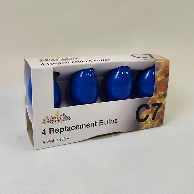 Brite Star 4Ct C7 Replacement Bulbs, Blue