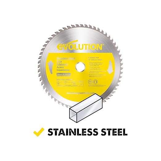 Evolution Power Tools 10BLADESSN Stainless Steel Cutting Saw Blade, 10-Inch x 66-Tooth, Yellow