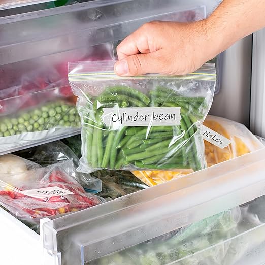 110 Yards Freezer Tape, Writable Surface, Low Temperature Resistance, Easy to Tear Removable No Residue Freezer Tape for Food Containers Refrigerator, Includes 2 Rolls, Each 0.79 Inch by 55 Yards