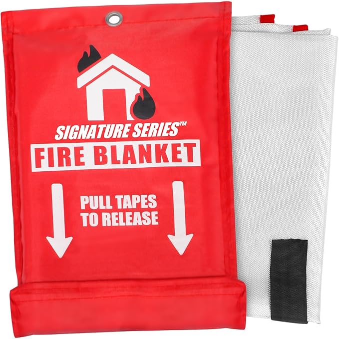 Signature Series Fire Blanket, Flame Suppression Fiberglass Blanket for Home & Kitchen Safety | Ultimate Fire Protection Blankets That Never Expire