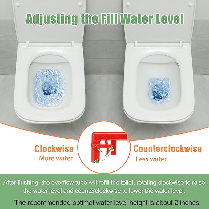 Saillong 2 Pack Toilet Fill Valve Replacement, Height Adjustable Universal Toilet Tank Flusher Replacement Kit, Leak-Proof Easy Install Fill Valve Repair Kit