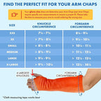 Arm Chaps Leather Protective Sleeves Arm Guard - Prevent Cuts, Scratches & Bruises - Genuine Cowhide - Ideal for Gardening & Construction - Left & Right Form-Fitting. Orange (1 Pair/Medium).