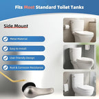 iFealClear Universal Metal Toilet Tank Flush Lever Replacement, Side Mount Toilet Handle Replacement Kit, Solid Brass Toilet Trip Lever Fits Most Toilets, Stainless Steel Chain, Brushed Nickel