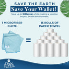 DAN RIVER 24-Pack Blue Microfiber Towels – Ultra Absorbent, Lint-Free & Streak-Free wash Cloths Kitchen for Home & Car - Must-Have Cleaning Essentials - 12" x 12"