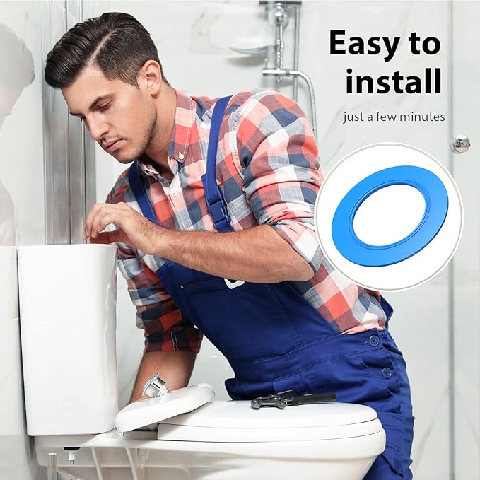 Flush Valve Seal for American Standard and Eljer Toilet, 5 Pack Toilet Parts for 7301111-0070A Upgraded Silicone Material Flush Valve Replacement Kit Gasket Ring for Champion 4 and Eljer Titan 4