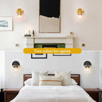 1-Light Gold Wall Sconce,Vanity Light, Modern Bathroom Light fixtures with Clear Glass Shade for Bedroom, Entrance, Hallway, Living Room Wall Mount Bathroom Mirror Fixtures (1PACK)