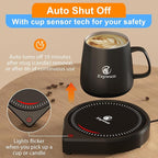 Coffee Mug Warmer for Desk, Smart Coffee Warmer with Touch Tech & Light, Coffee Cup Warmer with Gravity Sensor & Auto Shut Off, Candle Warmer Plate - Ideal Gifts for Dad and Mom