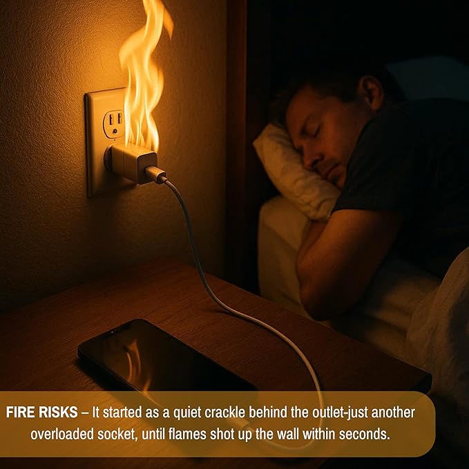 [Made and Patented in Korea] Fire Prevention Stickers – Automatic Fire Extinguisher for Outlets & Power Strips, Easy Peel & Stick Kitchen Fire Extinguisher Home Fire Extinguishers, 10pcs