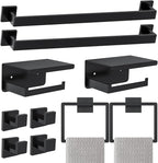 Matte Black Bathroom Hardware Accessories Set 10-Pieces Black Towel Bar Set Stainless Steel Towel Holder Set 23.6 Inch Towel Bar,Towel Racks Set for Bathroom Wall Mounted