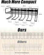 Heavy Duty Tool Organizer, 16"W x 7.48"H x 5.51"D, 4 Wall Mount Anchors, 3.95" Between Slots, Sturdy Steel Construction, Ideal for Power Tools