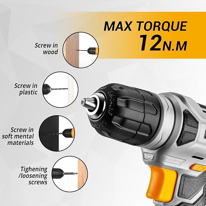 DEKOPRO Tool Set：Tool Kit with 8V Cordless Drill,Tool Box with Drill,Hand Drill Set for Men & Women,Home Tool Kits for House Repair,Handyman,DIY 126 Piece