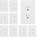 ENERLITES 40 Pack White Decorator Receptacle with Screwless Wall Plate, Standard Electrical Wall Outlet, 15A 125V, Self-Grounding, 2-Pole, 3-Wire, 5-15R, UL Listed, 61502-TR-WSID, Tamper Resistant