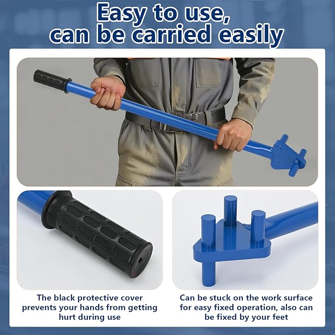 Rebar Bender Metal Bending Tool Manual Hand Operated to 5/8" Bar for Flat Steel and Steel Rod