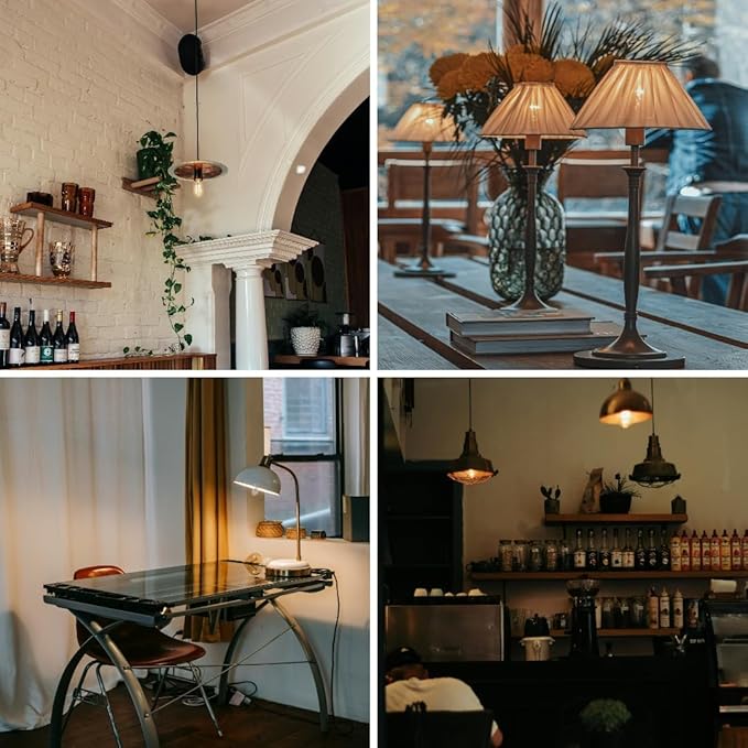 6 Pack T10 Tube Light Bulb,LED Edison Bulbs Warm White 2700K,E26 Base,4W Vintage Bulb 40 Watt Equivalent,Dimmable for Desk Lamp,Curio Cabinet,Chandeliers,Pendant Light