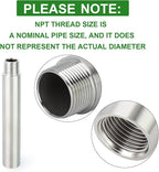 TAISHER 2PCS Stainless Steel Pipe Fittings, 1" NPT Male x 1" NPT Female Threaded, 6" Length Nipple Cast Pipe