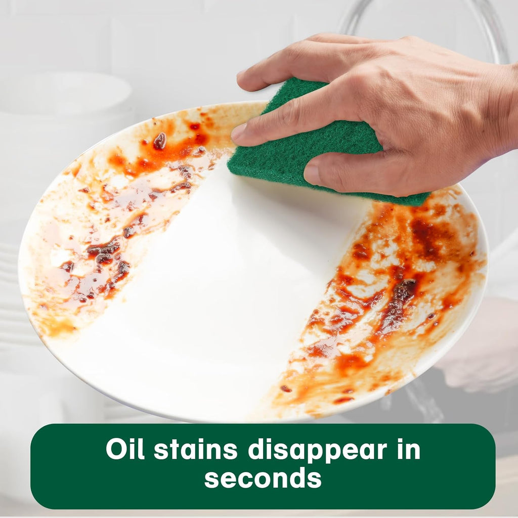 50 Pcs Scouring Pads,Heavy Duty Scour Pads,Non Scratch Scouring Pads,Dish Scrubber Scrubber Pads,Reusable Green Scrub Pads for Household Dishes Kitchen Sink Scrubbers & Metal Grills,4x6in