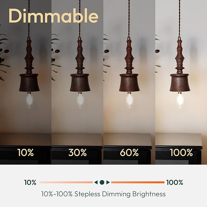 ALAMPEVER 800LM Super Bright Dimmable LED Light Bulb, E26 LED Bulb 100 Watt Equivalent, B11 5000K Daylight White LED Candelabra Bulb, 5.5W, 6 Pack