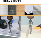 M2 HSS Quick Change 1/4" - 3/4" Step Drill Bit Double Fluted Drill Bits for Hole Drilling in Stainless Steel, Copper, Aluminum, Wood, Plastic