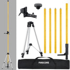 Firecore 12 Ft./3.7M Professional Laser Level Pole with Tripod and 1/4-Inch by 20-Inch Laser Mount for Rotary and Line Lasers, Adjustable Telescoping Laser Pole with 5/8"-11 Threaded Adapter-FLP370C
