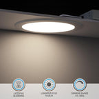 TORCHSTAR Basic Series 12-Pack 8 Inch Ultra-Thin LED Recessed Lighting with Junction Box, Aluminum, 4000K Cool White, 5%-100% Dimmable Slim Recessed Downlight, 18W 1440LM, ETL and Energy Star