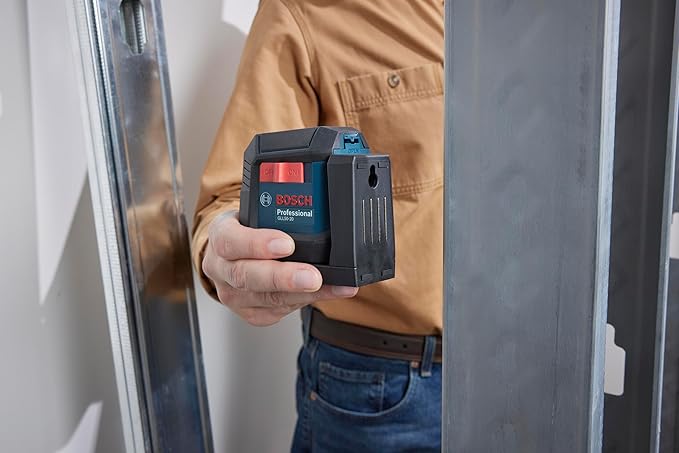 BOSCH GLL50-20 50 Ft Self-Leveling Cross-Line Laser, Includes Integrated Magnetic Mount & 2 AA Batteries