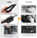 Multitool, 20-in-1 Stainless Steel Multi Tools Pliers with Nylon Sheath, Safe Locking, Professional Multi-Tool for Survival, Camping and Hunting, Black