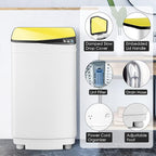 Casart Washing Machine Portable Washer W/ 7.7 Lbs Weight Capacity Washer and Dryer Full Automatic Washing Machine (Yellow& White)