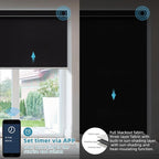 SmartWings Motorized Smart Blinds with Remote, Custom Automatic 100% Blackout Roller Shade Compatible with Alexa/Homekit/Google, Electric Smart Blinds for Indoor Windows, Vinyl Black