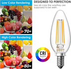 VOLIVO Dimmable E12 LED Candelabra Bulbs 60Watt Equivalent, 2700K Warm White, 500Lumens, 4.5W B11 Vintage Chandelier Light Bulbs, LED Filament Clear Glass Candle Lamp for Ceiling Fan Home Decor, 6Pack