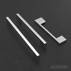 Alzassbg 10 Pack Polished Chrome Cabinet Pulls, 5 Inch(128mm) Hole Centers Rectangle Kitchen Cabinet Handles for Cabinets AL3051CP