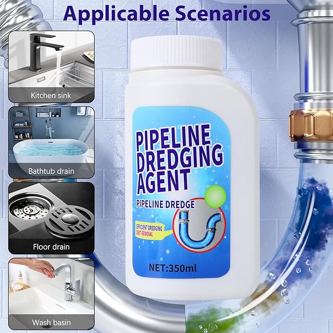Pipeline Dredging Agent, 350ml Drain Clog Remover Agent,Kitchen Unblocker, Powerful Pipe Unclogger Powerful Sink And Drain Cleaner, for kitchen toilet pipe quick cleaning tool