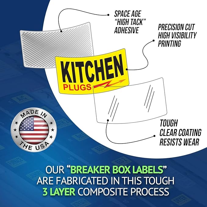 170 Circuit Breaker Decals - 100 AMP Set - Vinyl Labels for Breaker Panel Boxes - for Home or Office, Apartments and Electricians - Place on Directory, Switch or Fuse - Bright “Easy Read” Color.