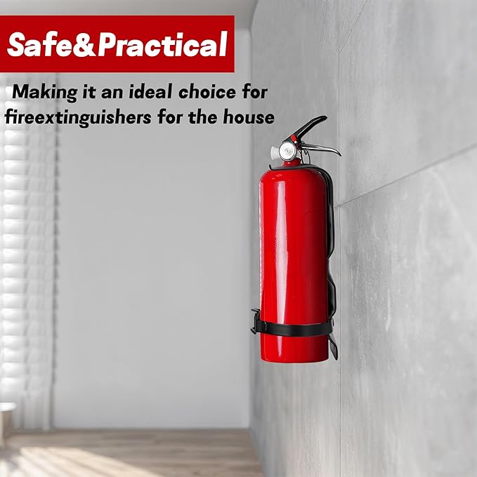 2 Pack Fire Extinguisher Brackets- 2.5 LB Fire Extinguisher Wall Mount Bracket- Metal Heavy Duty Fire Extinguishers Holder for Home, Car, RV, Truck, Mini Fire Extinguishers (Non-Universal)
