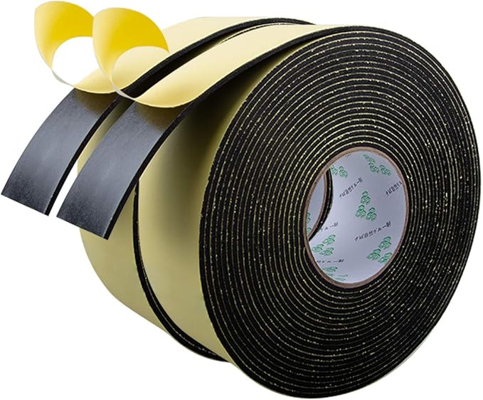 High Density Foam Insulation Tape Adhesive, Seal, Doors, Weatherstrip, Waterproof, Plumbing, HVAC, Windows, Pipes, Cooling, Air Conditioning, Weather Stripping, Craft Tape (66Ft x 1/8’’ x 2’’)