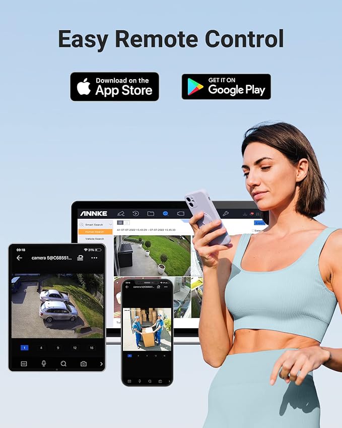 ANNKE 8CH 3K Security Camera System with Audio/Mic, 8 Channel Surveillance AI DVR and 8X 5MP 2960 * 1665 CCTV Cams with Dual Light, Human/Vehicle Detection, IP67, Color Night Vision, 2TB Hard Drive