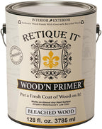 Retique It Wood'n Primer - Paint it then stain it - Stainable Wood Fiber Paint (Bleached Wood, X-Large)