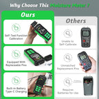 Rechargeable Moisture Meter for Wood, Walls & Hardwood – Accurate Pin-Type Digital Tester with Large Color Display, Automatic Alarm, Calibration & HOLD Function for DIY & Construction Projects