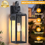 18'' Large Outdoor Wall Lights 2 Packs, Modern Black Exterior Lighting Fixtures, Waterproof Outdoor Sconces Porch Light for House Wall Mount, Farmhouse Wall Lanterns for Front Door, Garage