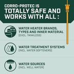 Corro-Protec Powered Anode Rod for Bradford White Water Heater and Hot Water Outlet Installation, Eliminates Rotten Egg/Sulfur Smell within 24 hours and Stops Corrosion Inside Tank, 20-Year Warranty