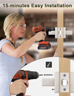 4 Pack Brushed Nickel Passage Door Levers Interior Door Handles, Heavy Duty Closet Hallway Door Handle Sets