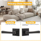 knobelite 4 Pack Dummy Door Handles,Matte Black Square Door Levers,Non-Turing Single Side Knob Pull for Closet French Doors