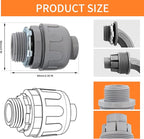 1 Inch Liquid Tight Connector PVC Electrical Conduit Fittings Straight 180 Degree Flexible Conduit Connector for Home Kitchen Bathroom Tube Tool Supplies,UL Listed (20 Pcs Straight)