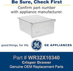 GE WR32X10340 Genuine OEM Crisper Drawer (Clear) for GE Refrigerators ‎14.50 x 11.37 x 6.50 inches