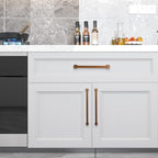 COTYKILEY 6 Pack 15Inch(381mm) Antique Brass Cabinet Handles - Vintage Drawer Pulls Aged Gold Bronze Kitchen Cabinet Hardware