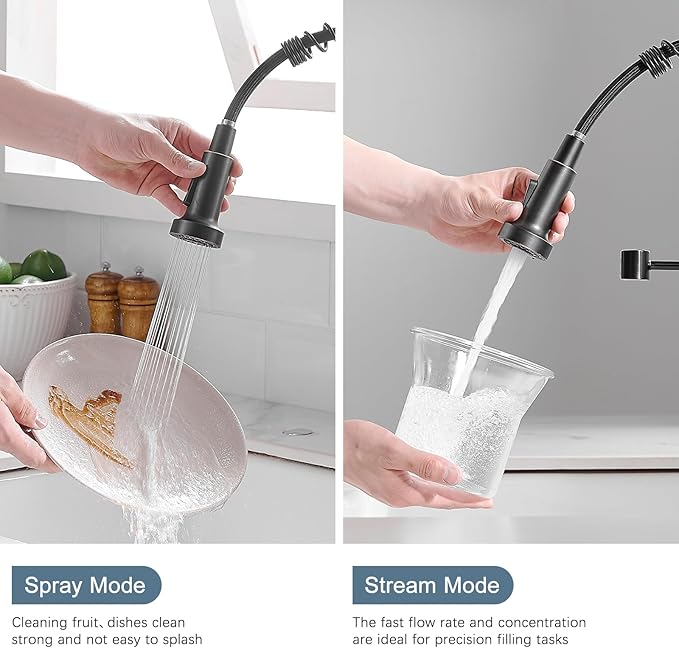 Oil Rubbed Bronze Kitchen Faucet,AIMADI Commercial Single Handle Single Hole Bronze Kitchen Faucet with Pull Down Sprayer grifo para fregaderos de cocina