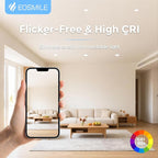 12 Pack 6 Inch Ultra-Thin LED Recessed Light with Junction Box 5CCT Adjustable Dimmable Can-Killer Downlight,1100LM, 12W, 120V, ETL FCC