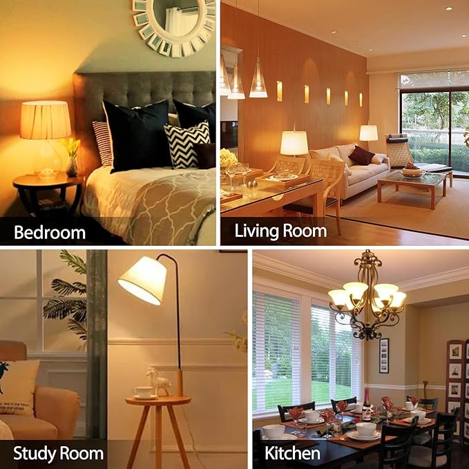 TJOY 24 Pack A19 LED Light Bulbs Soft Warm White 2700K, 60 Watt Equivalent, Efficient 9W, E26 Standard Base, Non Dimmable Energy Saving Warm Light Lamp Bulb, 800LM 120V, for Home, Bedroom, Living Room