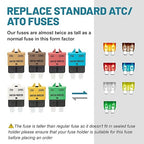 NuIth Manual Reset Mini Fuse Circuit Breakers 5A-30A, E39 Low Profile ATO/ATC Circuit Breaker Blade Fuse 12V-32V DC Re-settable Standard Blade Fuses for Car Truck RV Marine (7PCS 5A-30A)